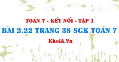 Bài 2.22 trang 38 SGK Toán 7 tập 1 Kết nối tri thức